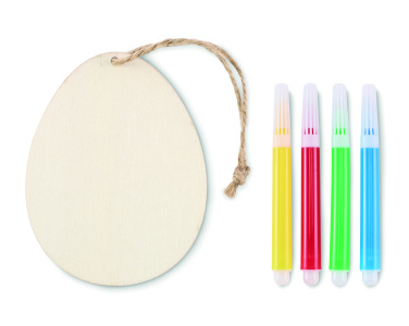 Logotrade promotional item image of: Wooden egg painting set